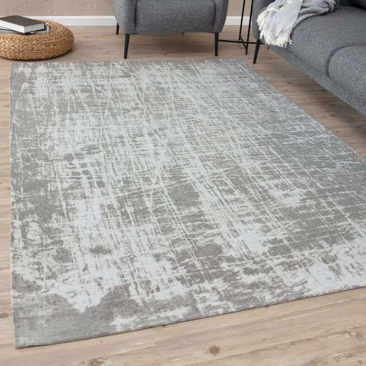 Machine Washable Flatweave Rug in Grey