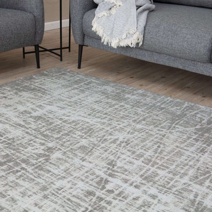 Machine Washable Flatweave Rug in Grey
