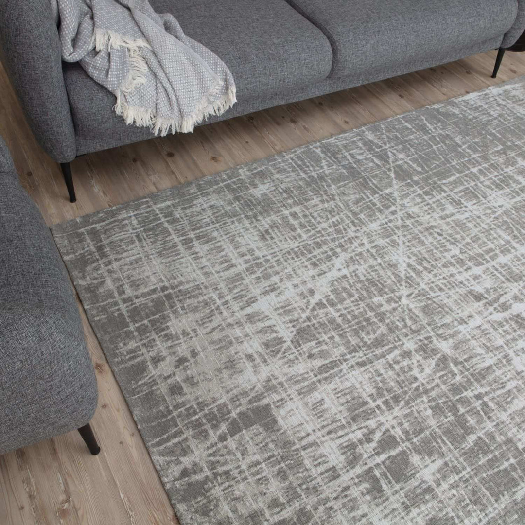 Machine Washable Flatweave Rug in Grey