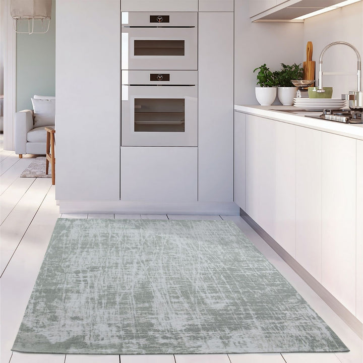 Machine Washable Flatweave Rug Striped Green | The Rugs