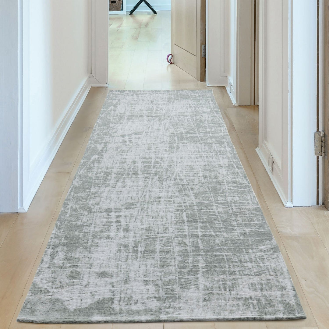 Machine Washable Flatweave Rug Striped Green | The Rugs