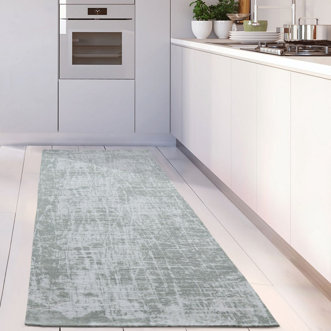 Machine Washable Flatweave Rug Striped Green | The Rugs