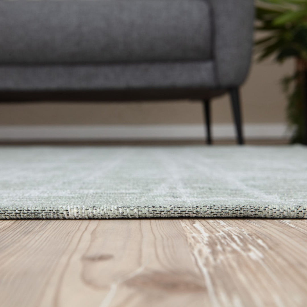 Machine Washable Flatweave Rug Striped Green | The Rugs