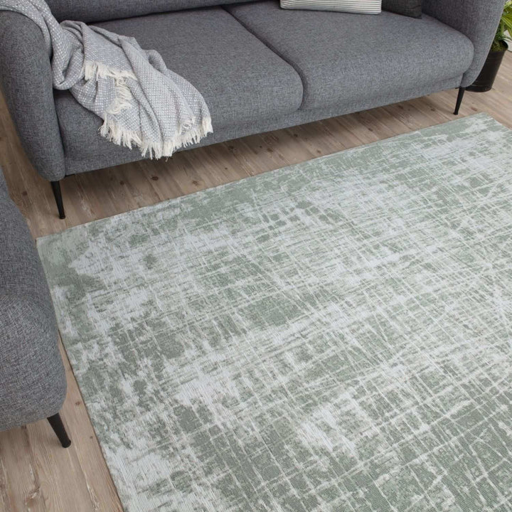 Machine Washable Flatweave Rug Striped Green | The Rugs