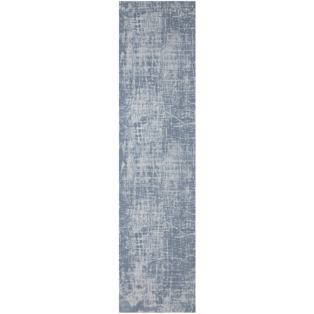 Machine Washable Flatweave Rug Striped Blue