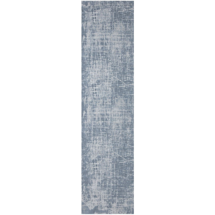 Machine Washable Flatweave Rug Striped Blue