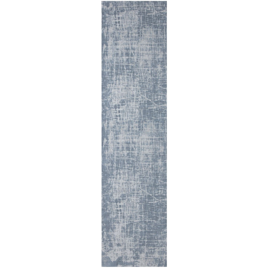 Machine Washable Flatweave Rug Striped Blue