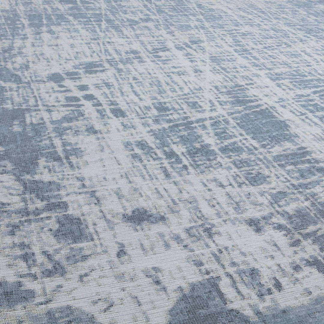 Machine Washable Flatweave Rug Striped Blue