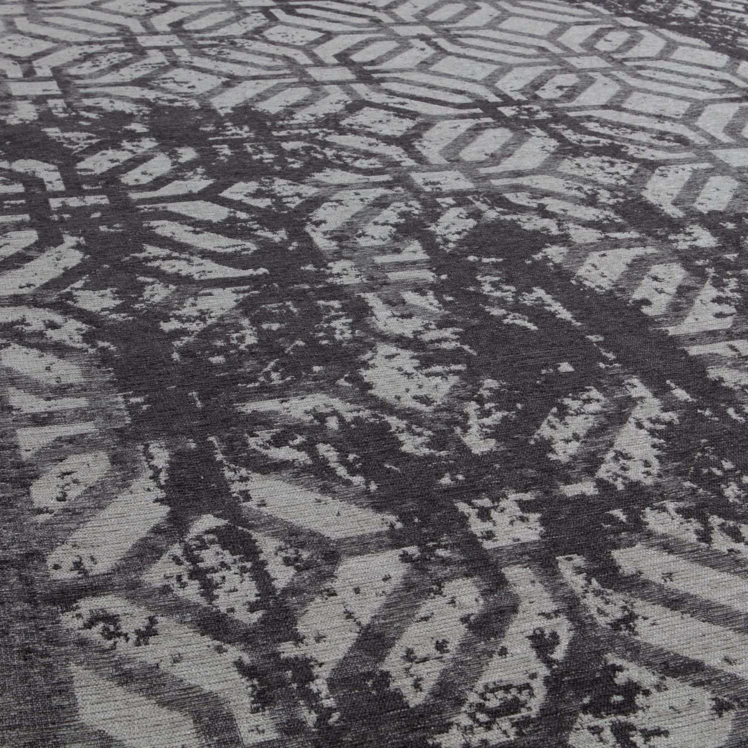 Machine Washable Flatweave Rug Geometric Black
