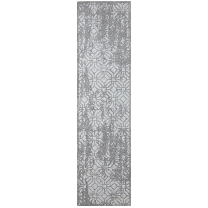 Machine Washable Flatweave Rug Geometric in Grey