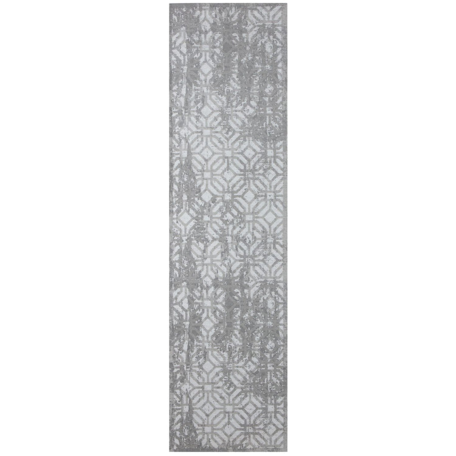 Machine Washable Flatweave Rug Geometric in Grey