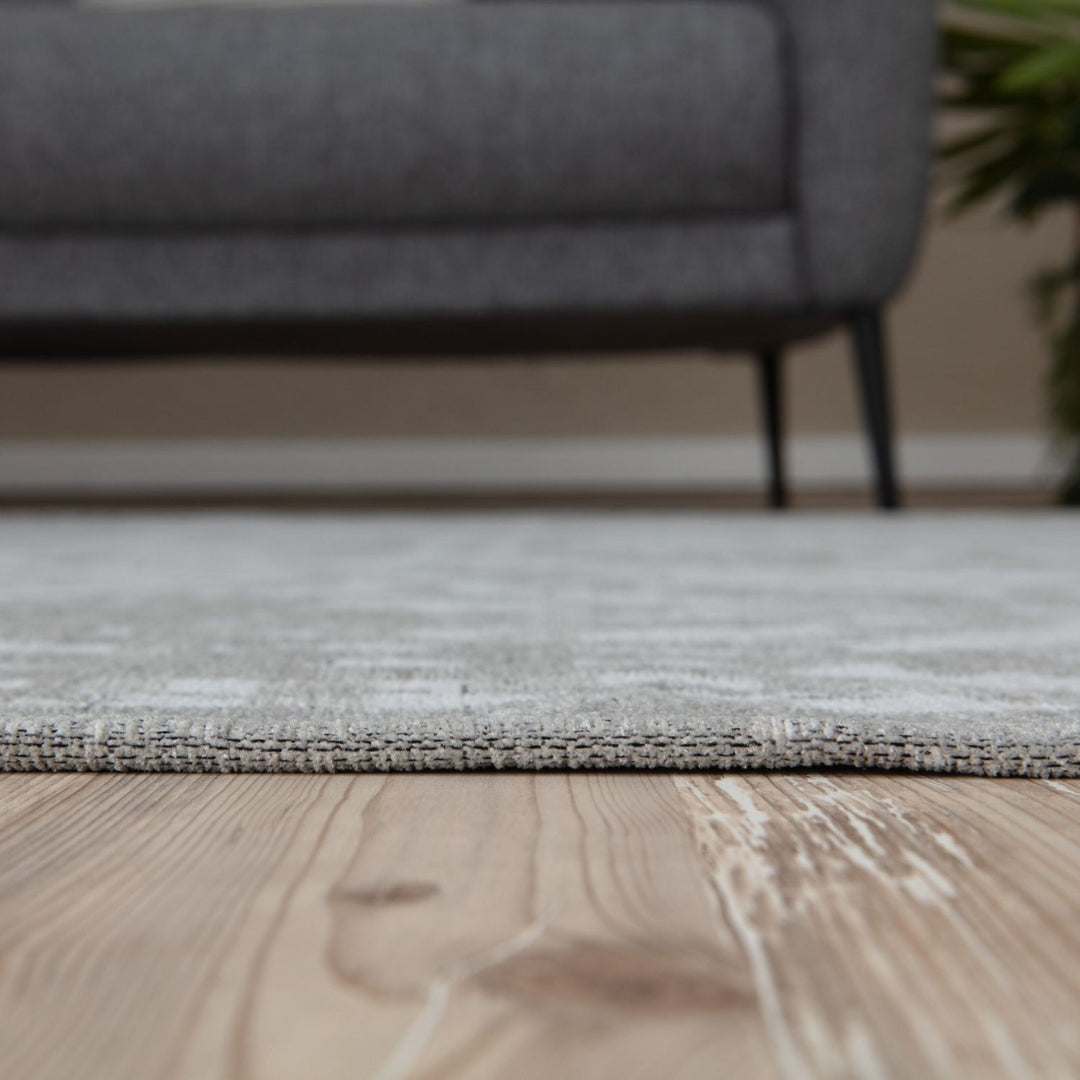 Machine Washable Flatweave Rug Geometric in Grey