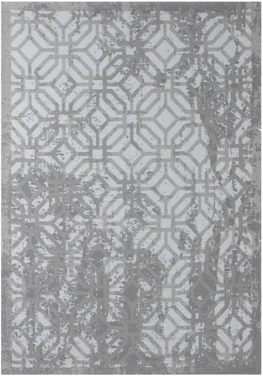 Machine Washable Flatweave Rug Geometric in Grey