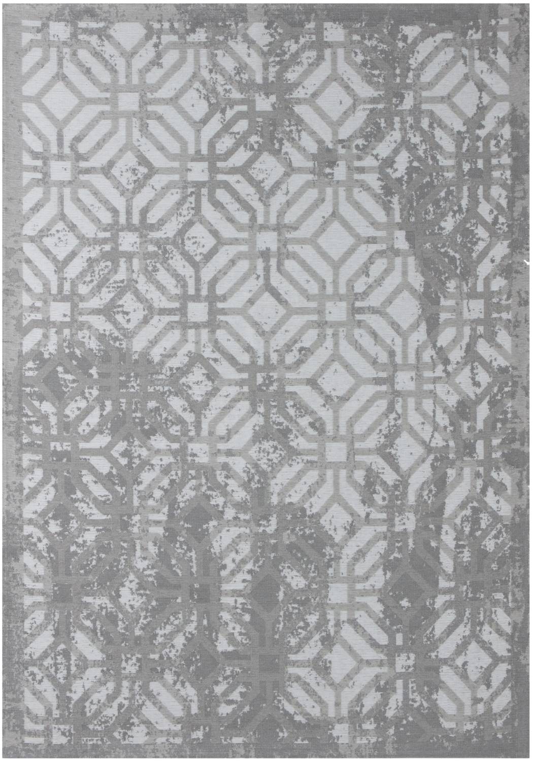 Machine Washable Flatweave Rug Geometric in Grey