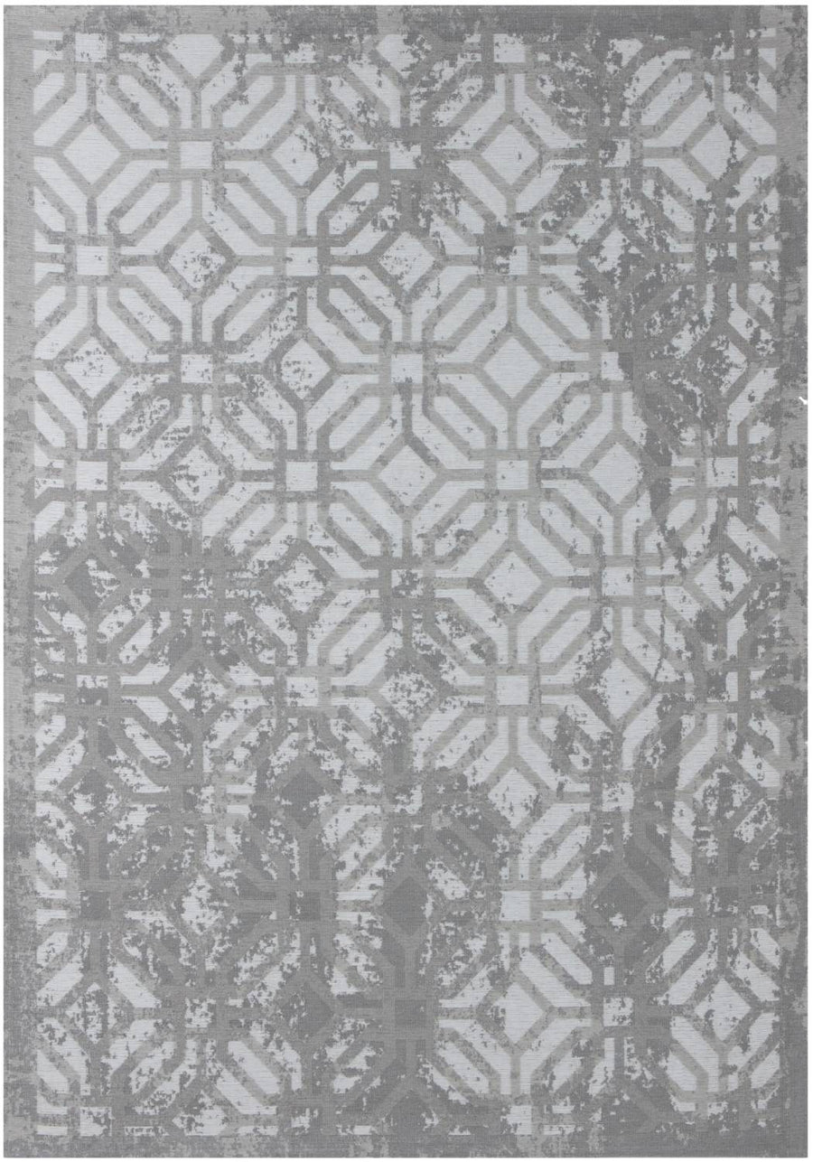 Machine Washable Flatweave Rug Geometric in Grey
