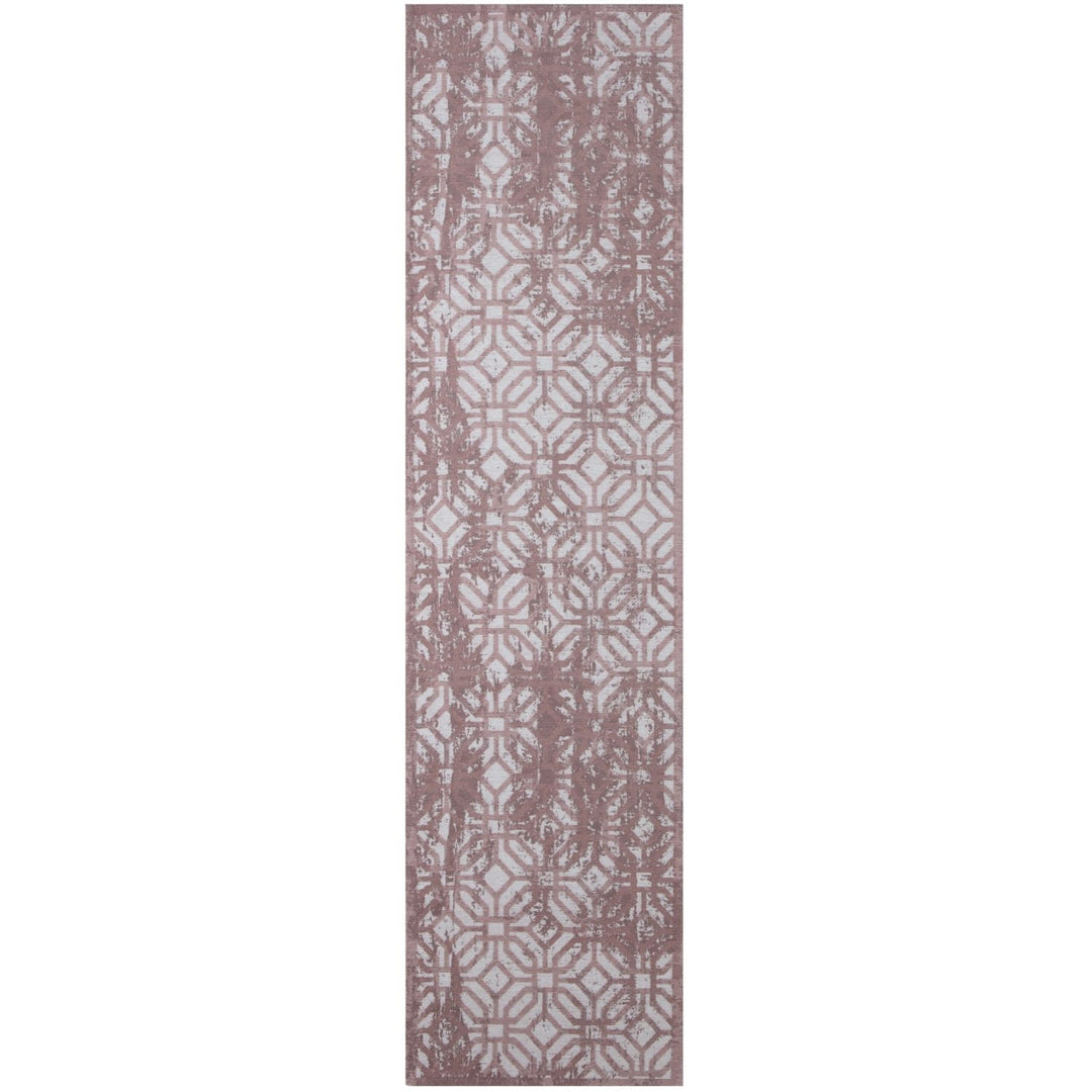 Machine Washable Flatweave Rug Geometric in Pink
