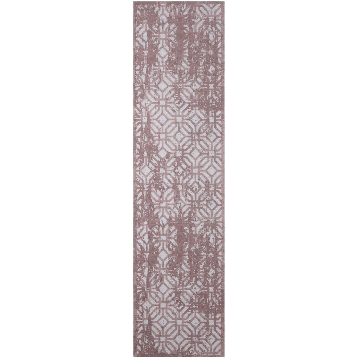 Machine Washable Flatweave Rug Geometric in Pink
