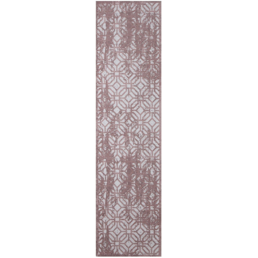 Machine Washable Flatweave Rug Geometric in Pink