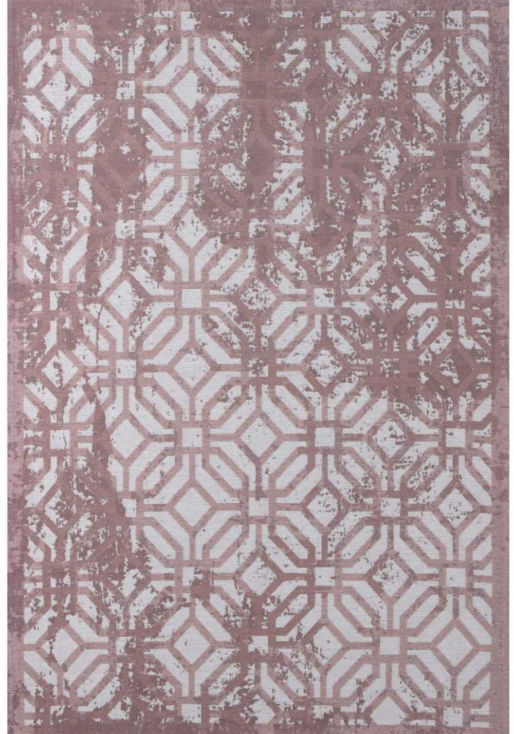 Machine Washable Flatweave Rug Geometric in Pink