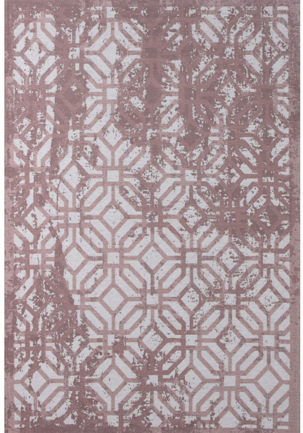 Machine Washable Flatweave Rug Geometric in Pink