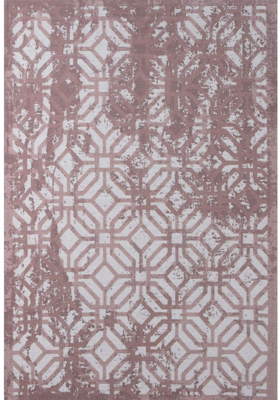 Machine Washable Flatweave Rug Geometric in Pink