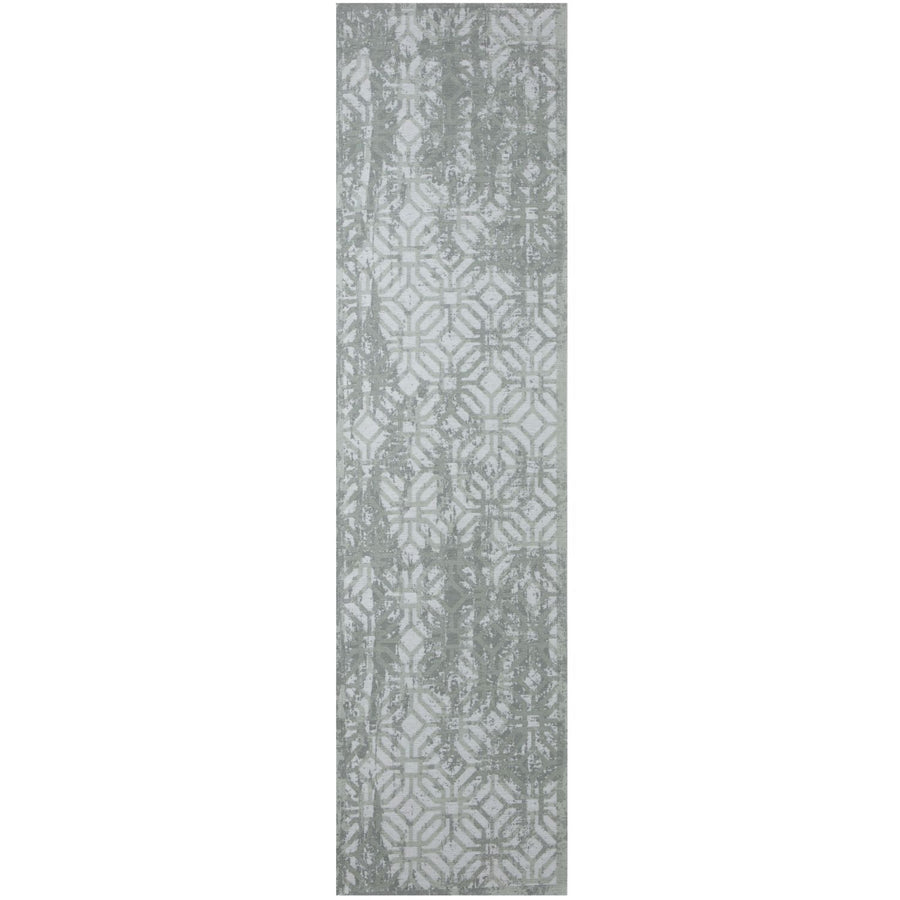 Machine Washable Flatweave Rug Geometric in Green