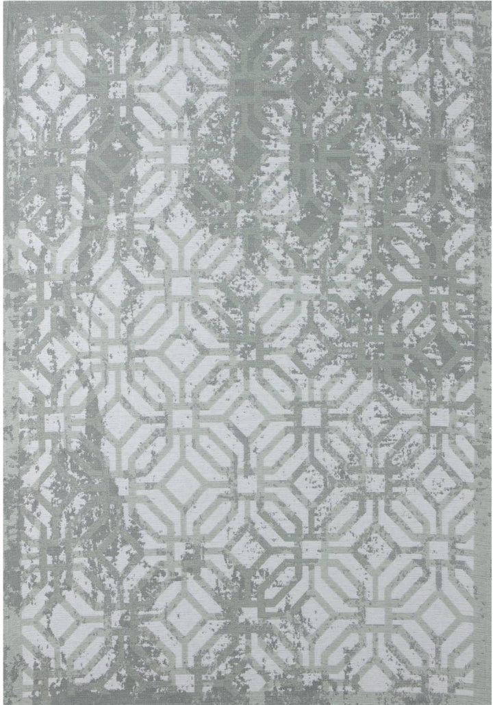 Machine Washable Flatweave Rug Geometric in Green