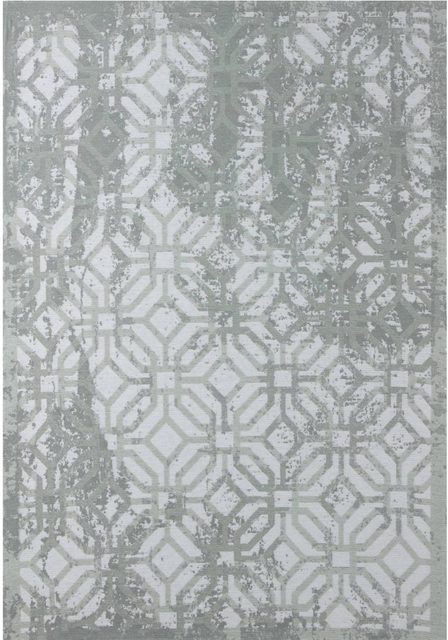 Machine Washable Flatweave Rug Geometric in Green