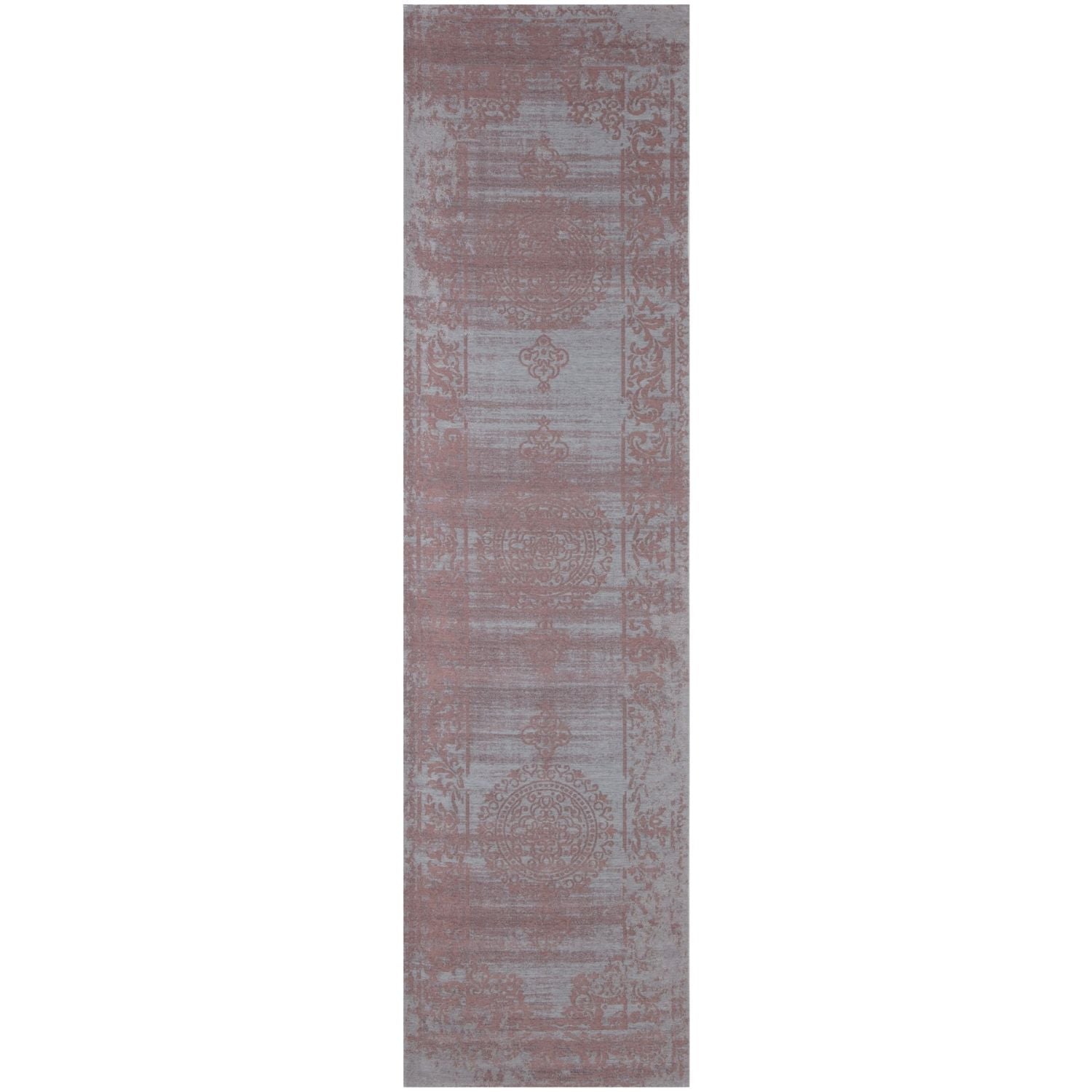 Machine Washable Flatweave Rug Medallion in Pink