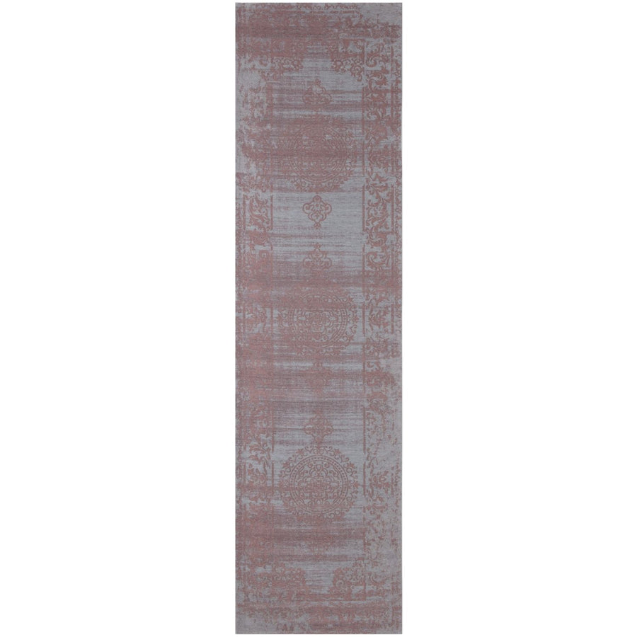 Machine Washable Flatweave Rug Medallion in Pink