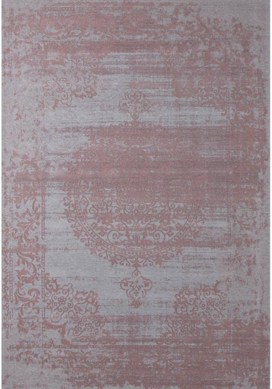 Machine Washable Flatweave Rug Medallion in Pink