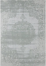  Machine Washable Flatweave Rug Medallion in Green 
