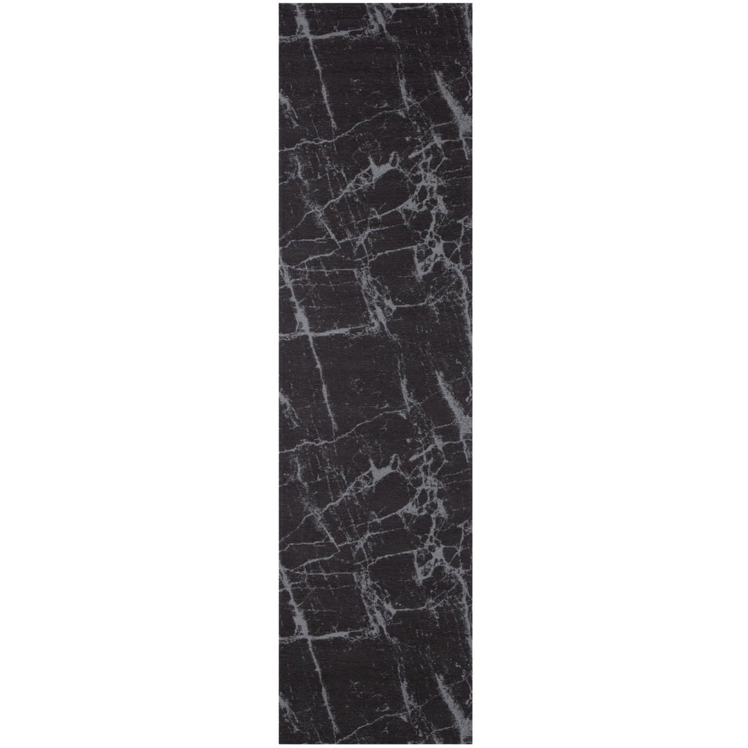Machine Washable Flatweave Rug Abstract Design in Grey