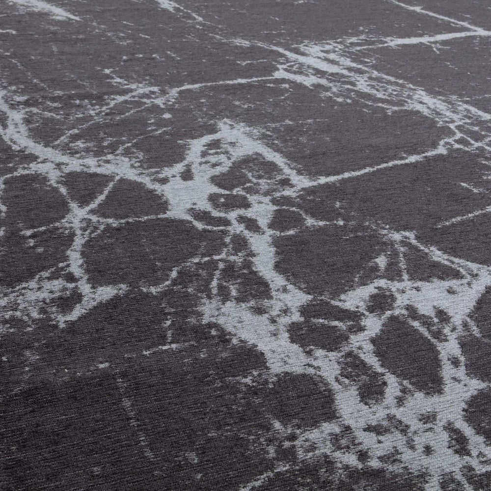 Machine Washable Flatweave Rug Abstract Design in Grey