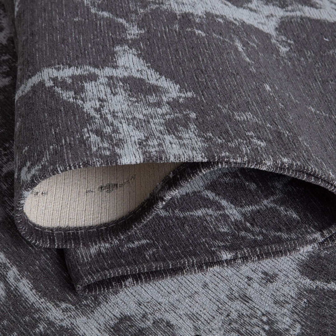 Machine Washable Flatweave Rug Abstract Design in Grey
