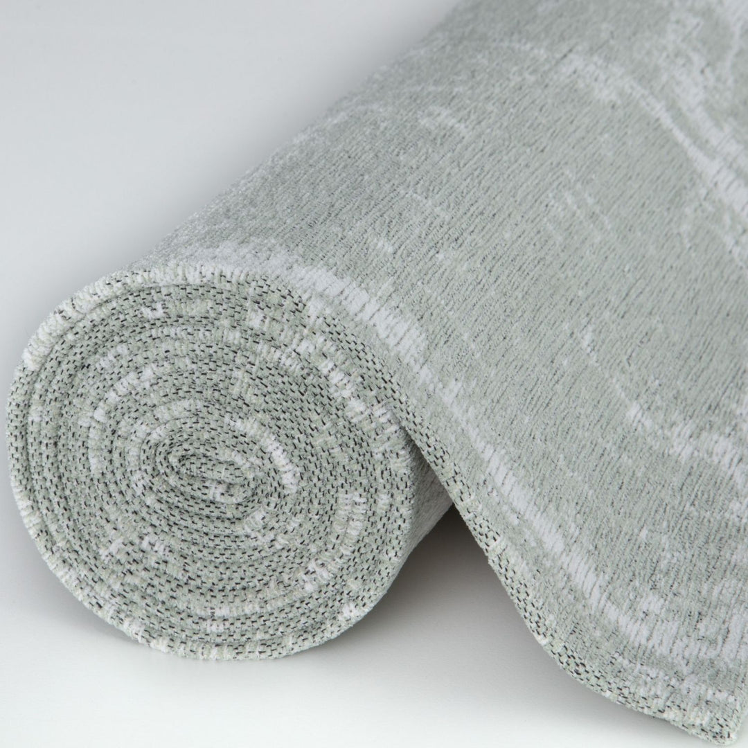 Machine Washable Flatweave Rug Abstract Green