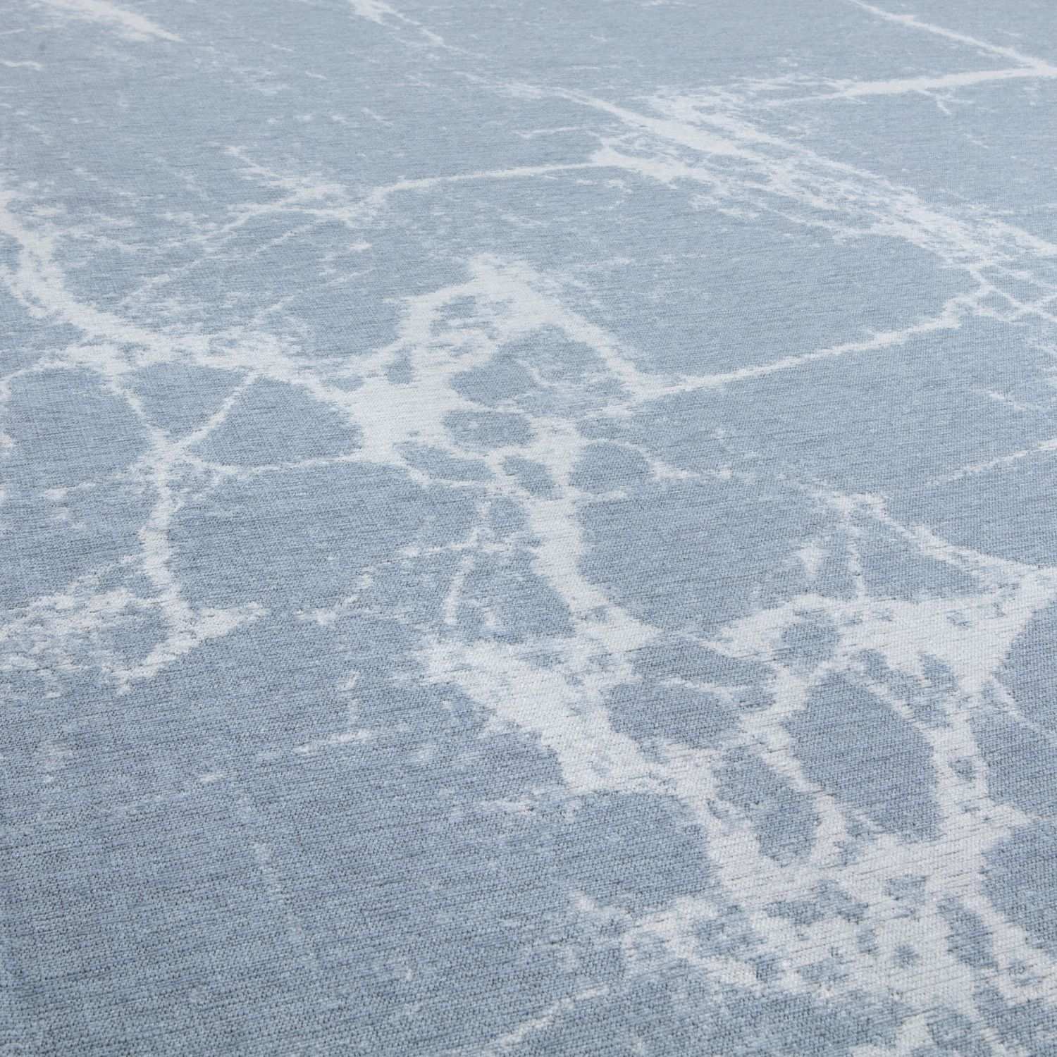 Machine Washable Flatweave Rug Abstract Blue