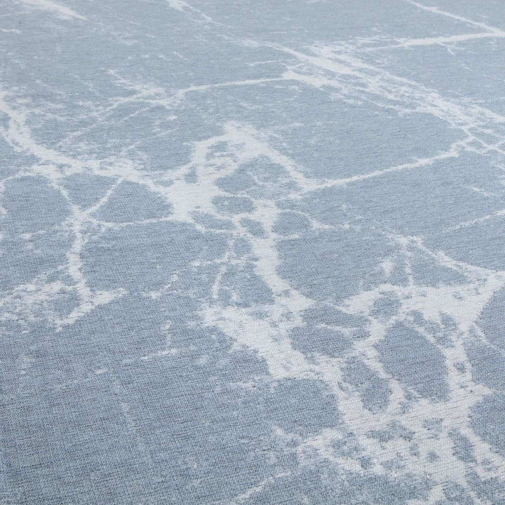 Machine Washable Flatweave Rug Abstract Blue