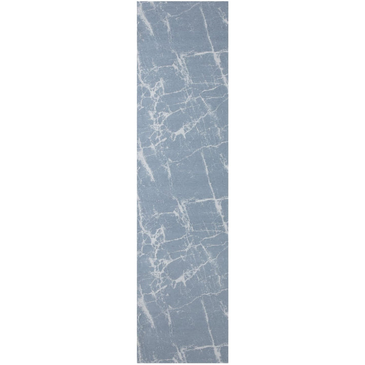 Machine Washable Flatweave Rug Abstract Blue