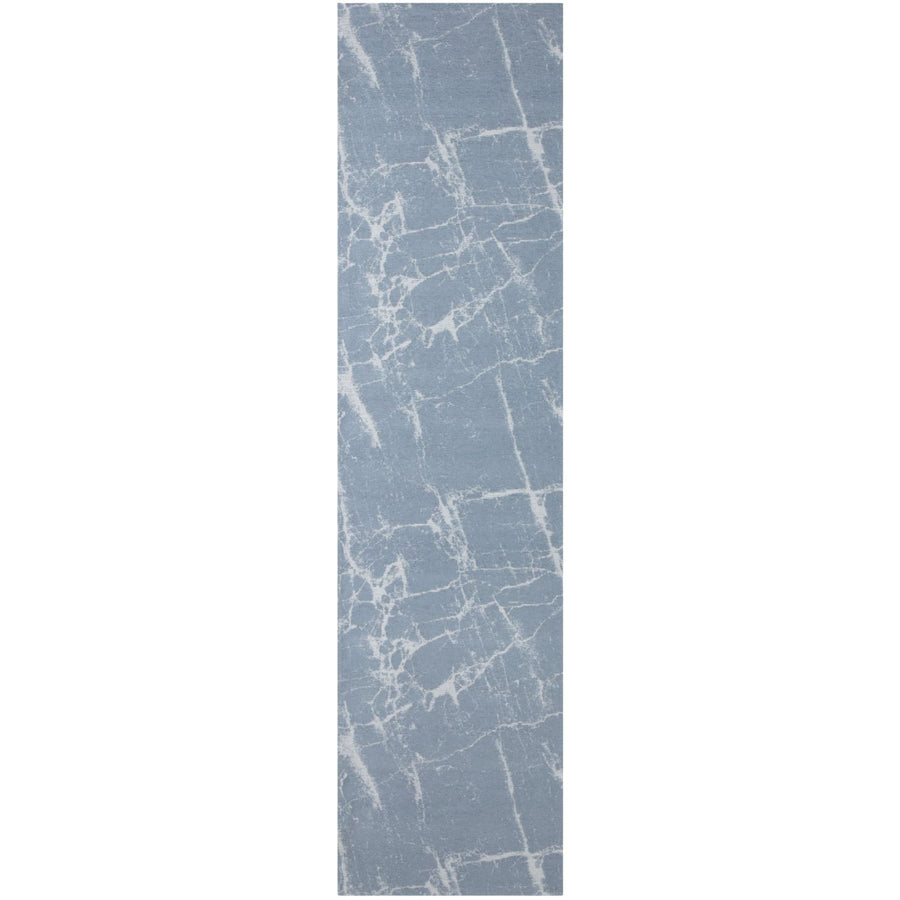 Machine Washable Flatweave Rug Abstract Blue