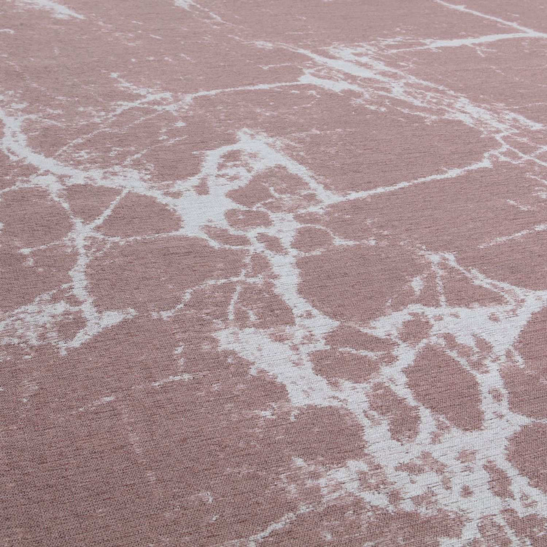 Machine Washable Flatweave Rug Abstract Pink