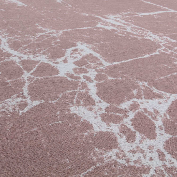 Machine Washable Flatweave Rug Abstract Pink