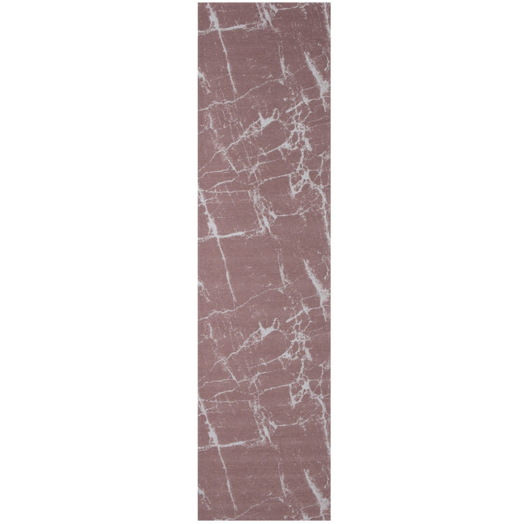 Machine Washable Flatweave Rug Abstract Pink