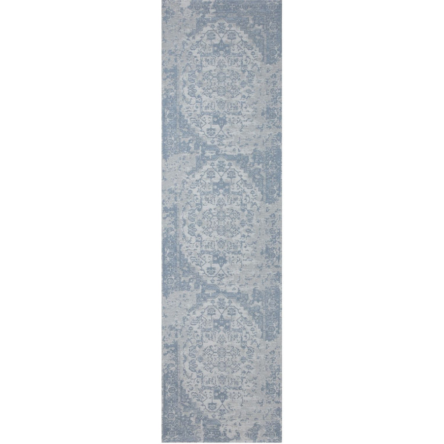 Machine Washable Flatweave Rug Oriental in Blue