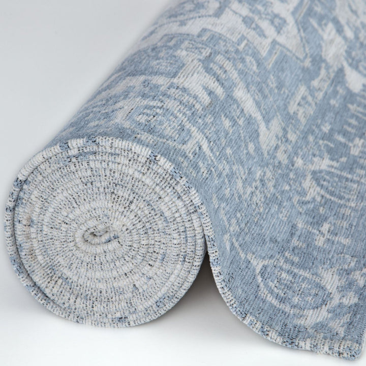 Machine Washable Flatweave Rug Oriental in Blue