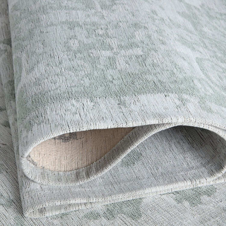 Machine Washable Flatweave Rug Oriental in Green