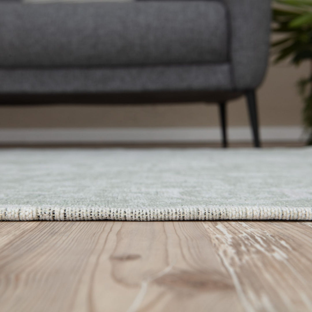 Machine Washable Flatweave Rug Oriental in Green