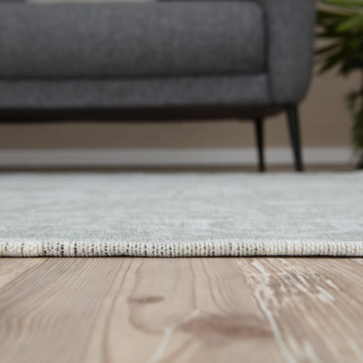Machine Washable Flatweave Rug Oriental in Green