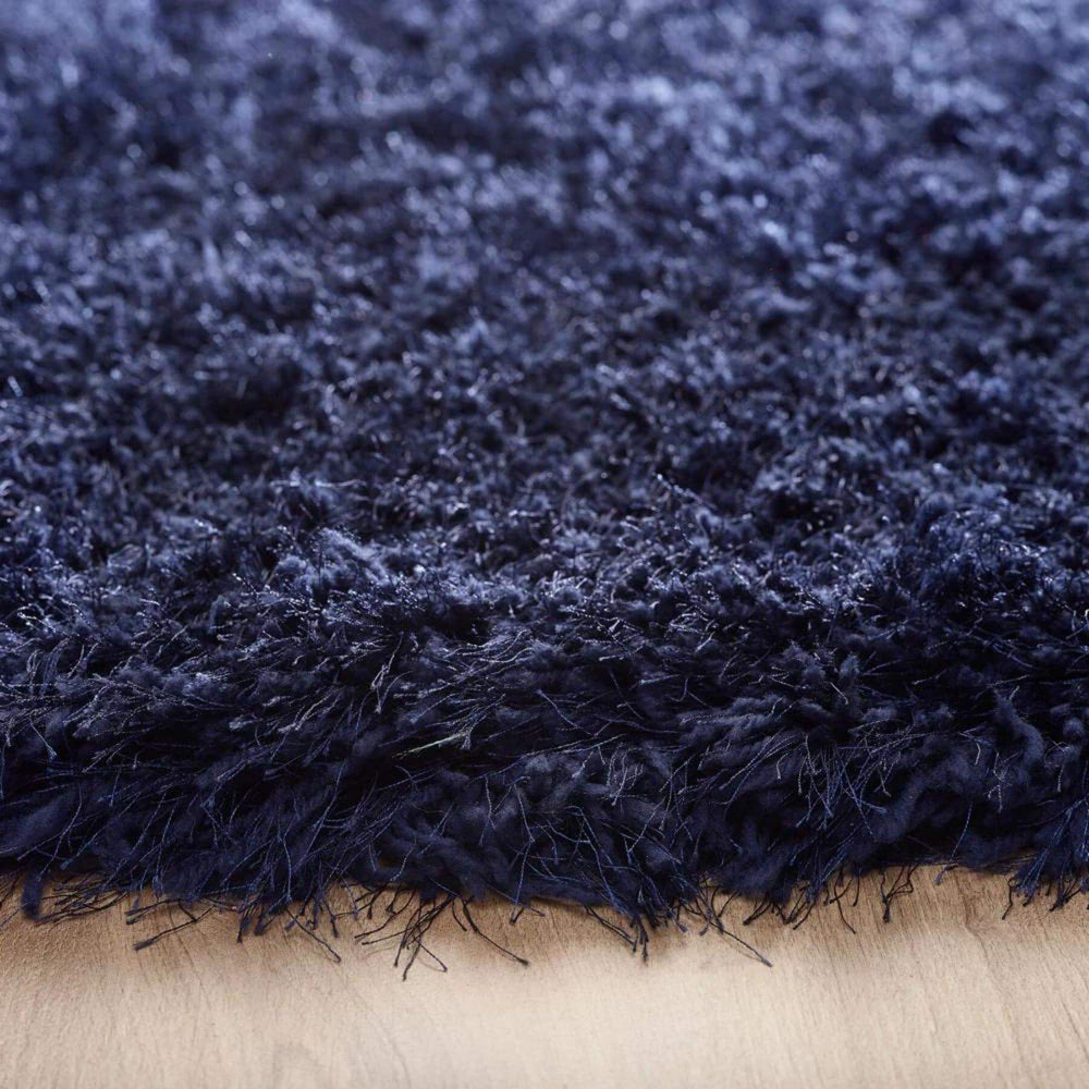 Extravagance Navy Shaggy Rug