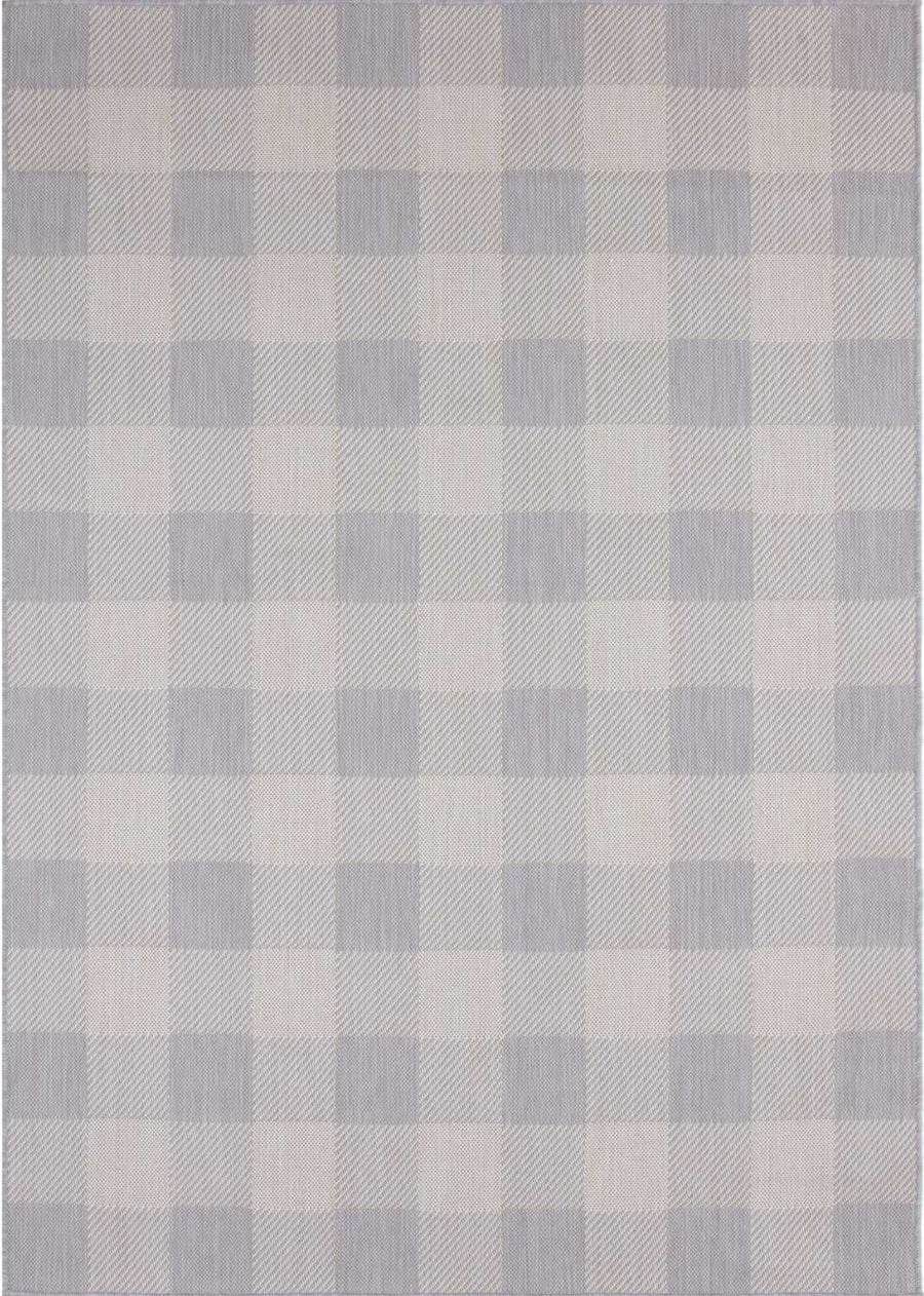 Grey Checkered Outdoor Rug | Garden Elegance | The Rugs
